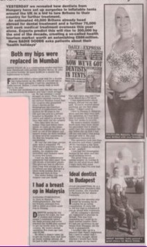 Daily Express, 4th September 2008, Medical Tourism