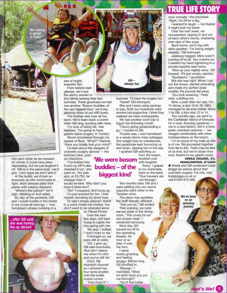 Read the full story of Gill and Sheila's gastric bands in Tunisia