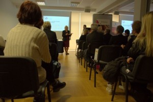 Croatia, Linda Briggs giving a presentation
